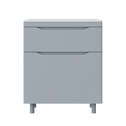 Vivon Тумба с раковиной Shelly 70 серая матовая – фотография-12